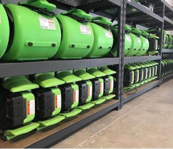 image of air movers in warehouse