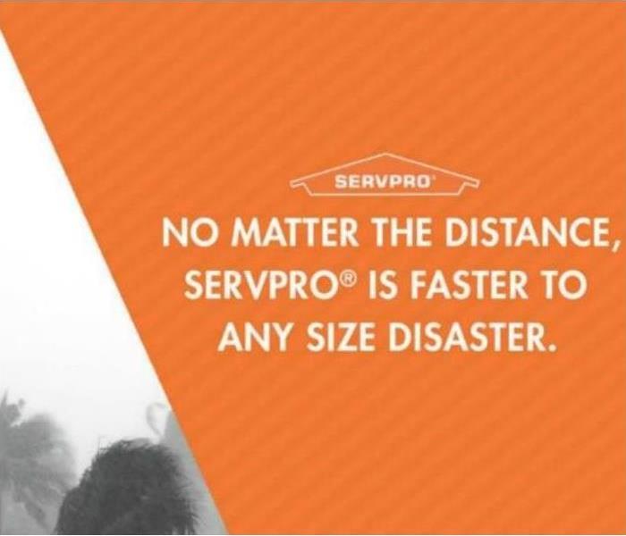 SERVPRO logo with "faster to any size disaster" written