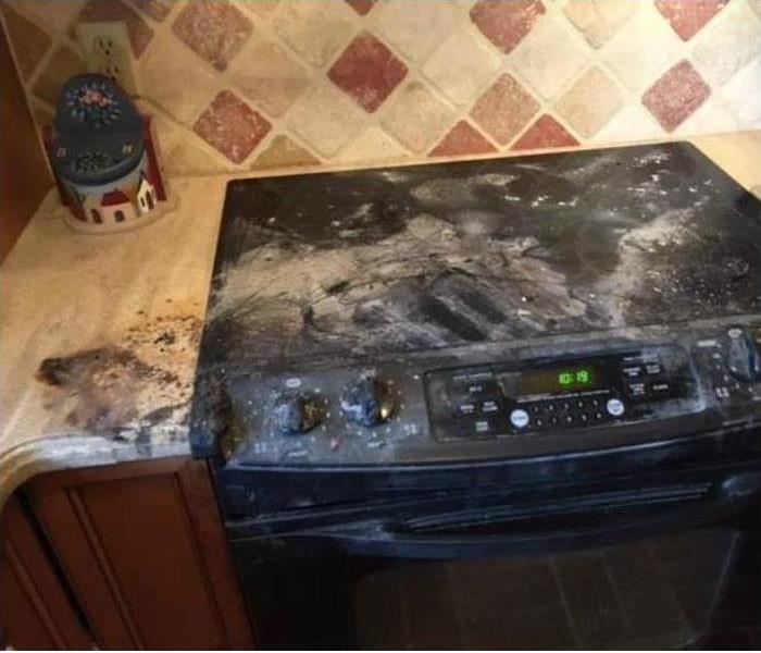 fire damage on stove