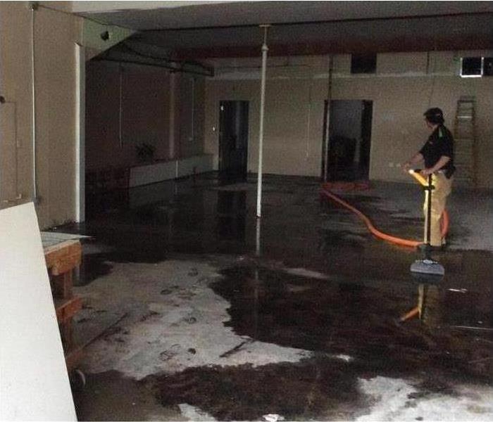 water on commercial building floor